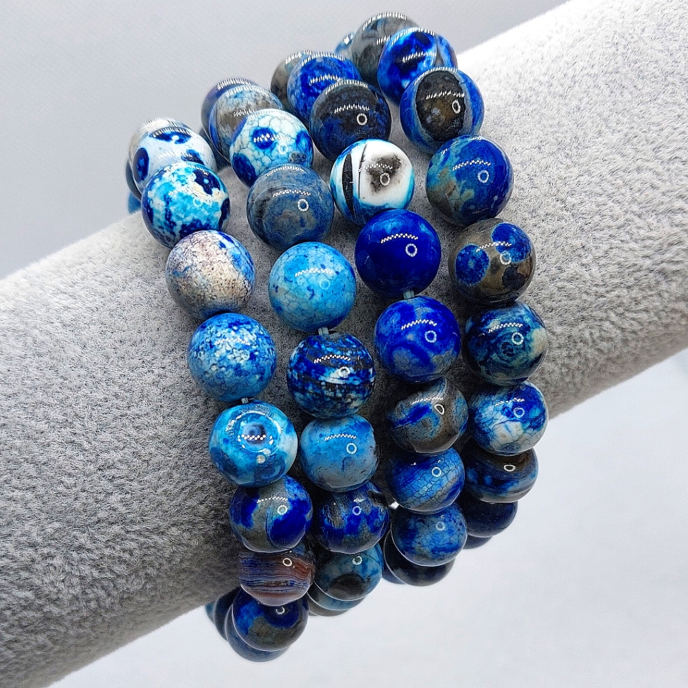 10mm Cerulean Orca Agate Bracelets